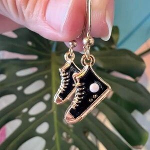 Converse Allstar black dangle earrings.